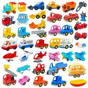 대형 블록 액세서리 호환 대형 벽돌 어린이 트럭 자동차 버스, 도시 교통 시리즈 조립 교육 장난감