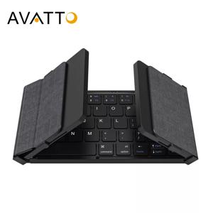 AVATTO-휴대용 미니 접이식 무선 블루투스 5.1 키보드, 윈도우 안드로이드 IOS 태블릿 ipad 전화용 3 채널 연결
