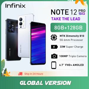 Infinix NOTE 12 PRO 5G 스마트폰, 8GB, 128GB, 6nm 치수 810 울트라 프로세서, 6.7 인치 FHD + AMOLED 108MP 카메라 휴대폰