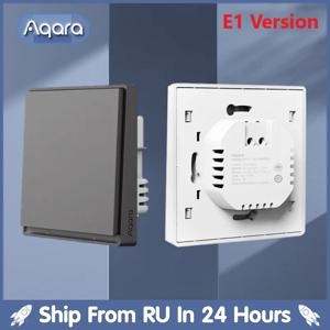 Aqara 스마트 벽 스위치 E1 ZigBee 3.0 스마트 홈 무선 키 조명 스위치, 파이어 와이어, 중립 없음, Mi Home homek 앱용