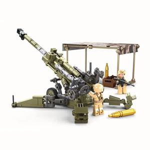 Sluban 2 차 세계 대전 군사 무기, M777 초경량 필드 곡사포 WW2 모델 빌딩 블록 키트, 브릭 어린이 장난감 선물