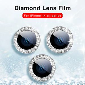 아이폰 15 프로 맥스 카메라용 강화 유리 후면 다이아몬드 렌즈 보호대, 아이폰 12 13 14 프로 맥스 링 커버 케이스 필름, 9D
