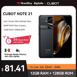 Cubot Note 21, Android 13, 12GB RAM(6GB+6GB 확장), 128GB ROM (최대 1TB 확장 TF 카드 지원), 6.56인치 90Hz 화면, 50MP 카메라, 5200mAh 배터리, Face ID, 옥타 코어, OTG, 듀얼 SIM 듀얼 4G