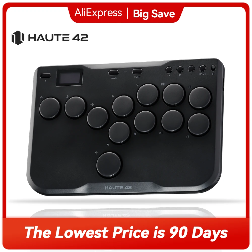 Haute42 Cosmox 미니 아케이드 조이스틱 히트박스 컨트롤러 키보드, 레버리스 히트박스 파이트스틱, PS4, PS5, 스위치 아케이드 스틱 PC용