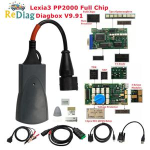 EU 주식 전문 진단 풀 칩 Lexia3 PP2000 OBD2 진단 박스 V9.91 펌웨어 921815C, 시트로엥 및 푸조 Lexia 3 V48/V25
