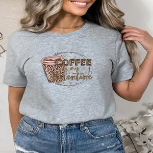 커피 러브 트렌드 라이프 90 년대 반팔 여름 옷 프린트 그래픽 티셔츠, 여성 패션, 여성 셔츠 티