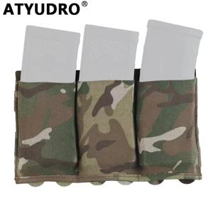 ATYUDRO 경량 탄성 트리플 매그 파우치, 전술 5.56, 7.62mm, CS 전쟁 게임 몰리 시스템 액세서리, 허리 가방 홀스터