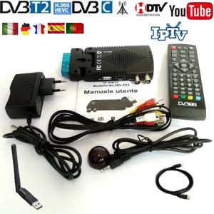 유럽 DVB-T2 TV 튜너, HD 디지털 H.265 DVB T2 TDT 지상 TV 리시버 지지대, 와이파이 EPG PVR, 이탈리아 독일 프랑스 스페인