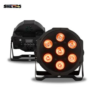 LED 7x18W RGBWA + UV Par 조명, DMX512 6in1 무대 조명 워시 효과 DJ 디스코 미니 Led 스포트라이트 10W, 1 개