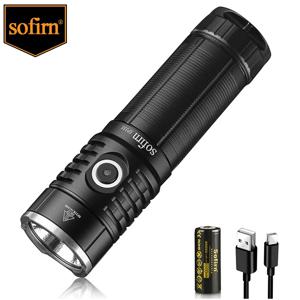 Sofirn 보조배터리 기능 USB C 충전식 강력한 LED 손전등, SP33S, XHP70.2, 5000lm, 26650 21700 토치