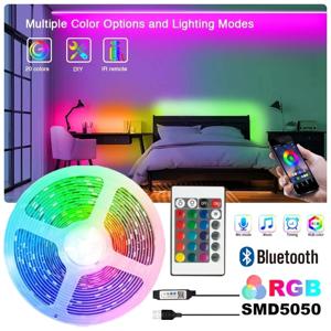 5050 USB LED 스트립 라이트, RGB 테이프, 10 미터 와이파이 블루투스, LED 리본, 아이스 스트링, 휴일 조명, 게이머 벽, 방 장식, 5V