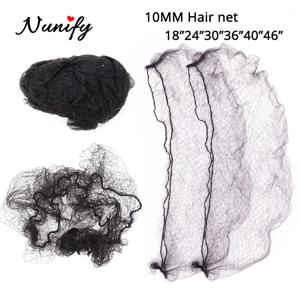 Nunify 튼튼한 나일론 헤어 그물 롤빵 헤어 헤어 스타일 도구 블랙 7Mm 구멍 가발 클로저 Hairnets 보이지 않는 메쉬 가발 모자 18-46Inch