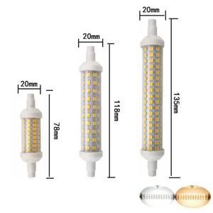 LED 세라믹 옥수수 조명, R7S LED 램프, SMD 2835, 10w, 15w, 20w, 78mm, 118mm, 135mm 전구, 220V 에너지 절약 할로겐 조명 교체