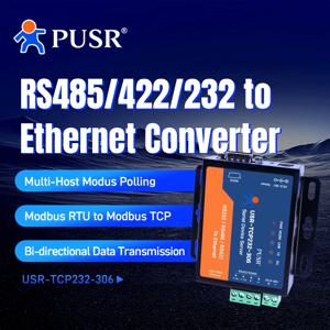 이더넷 TCP IP 모드버스 게이트웨이 직렬 장치 서버 USR-TCP232-306, PUSR RS232 RS485 RS422