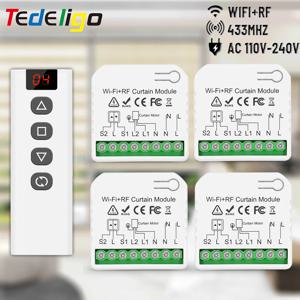 투야 와이파이 커튼 스위치 전기 롤링 셔터, RF 433 MHz 5CH 원격 제어, 앱 스마트 라이프 구글 홈 알렉사 앨리스용