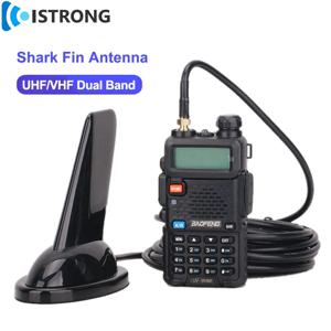 Baofeng UHF VHF 듀얼 밴드 상어 핀 안테나, 자동차 워키토키, 휴대용 라디오 안테나, SMA-암, BF-888S UV-5R, 9R RG58 케이블용