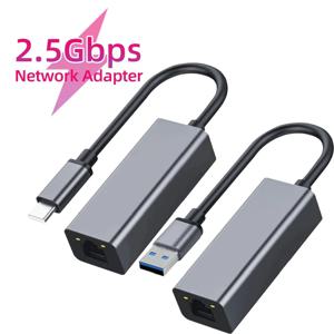 노트북용 USB C타입 이더넷 어댑터, 샤오미 미 박스 S, 닌텐도 스위치, PC 인터넷, USB 랜, 2500M, 1000Mbps, USB RJ45 네트워크 카드