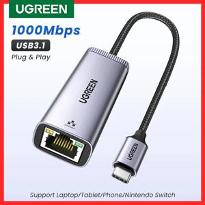 UGREEN USB C 이더넷 네트워크 어댑터 USB RJ45 USB 이더넷 어댑터 노트북 Macbook 삼성 S20 USB 이더넷 네트워크 카드