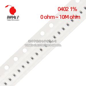 1% 0402 SMD 저항기, 0R ~ 10M, 1/16W, 0.1 1, 10, 22, 100, 150, 220, 330 옴, 1K, 2.2K, 4.7K, 10K, 100K, 1R, 10R, 100R, 150R, 220R, 330R, 100 개 M