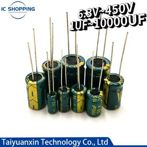 고주파 저저항 알루미늄 커패시터, 10V 16V 25V 35V 50V 63V 100V 400V 450V 100 220 330 1000 2200 3300 4700 6800UF