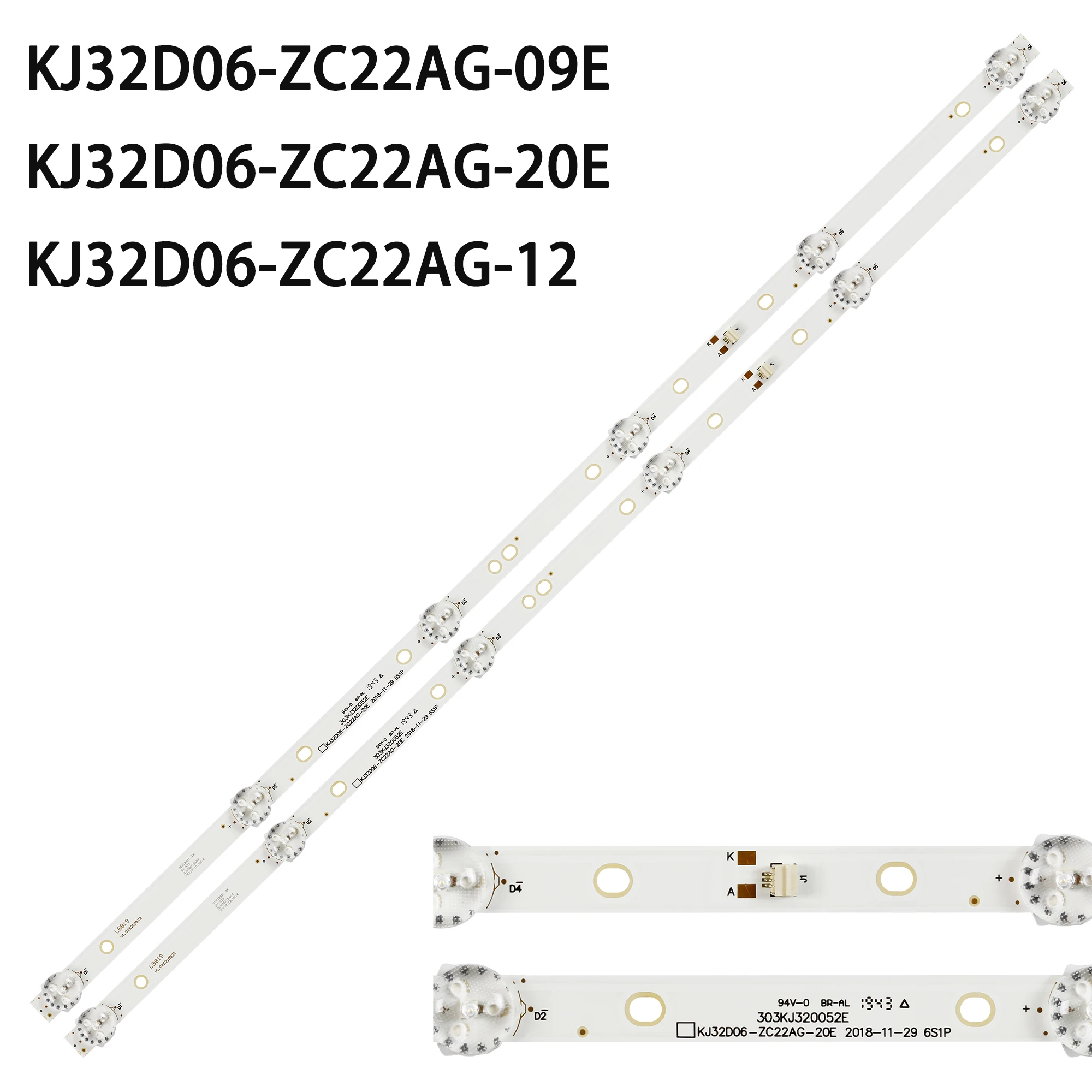 LED 백라이트 스트립 램프, KJ32D06-ZC22AG-09 12, 20E, 303KJ320044, KM0320LDCH, 32LH0202, 32HH1830, HTV-32R01-T2C, A4, B V320BJ6-Q01, 6 개