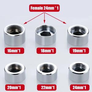 주방 욕실 황동 워터 테이프 조인트, 암수 x 암수 수도꼭지 어댑터, M24 변경, 16 18 19 20 22 24 1/2 인치, 1PC