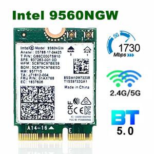 인텔 9560 듀얼 밴드 무선 블루투스 5.0 수신기, 와이파이 카드, 와이파이 안테나, 802.11ac, M.2, Cnvi, 인텔 9560nw, 2.4g, 5GHz