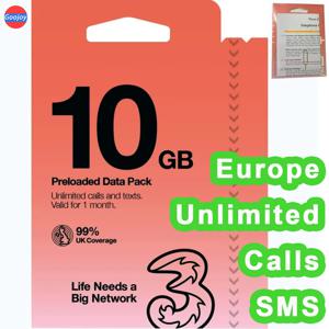 3 유럽 인터넷 심 카드, 선불 심 카드, 심 무제한 데이터, 인터넷 무료 무제한 심 데이터, 4g/5g 유럽 데이터 심