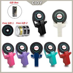 3D 12965 1880 리필 수동 타자기, CIDY C101 엠보싱 라벨 메이커, 9mm 디모, 모텍스, 시디, 2 휠 포함, 1 개