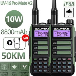 BaoFeng UV-16 프로 메이트 V2 전문 워키토키, UV16, 50km 장거리 양방향 라디오 업그레이드, UV5R MAX V2, UV9R, UV10R, 2 팩