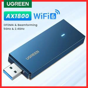 UGREEN-AX1800 WiFi 어댑터 WiFi6 USB3.0 5G 및 2.4G 듀얼 밴드 USB WiFi, PC 노트북 Wifi 안테나 USB 이더넷 수신기 네트워크 카드