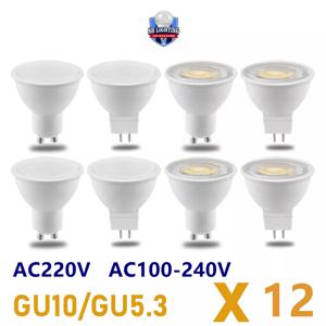 LED 스포트라이트 전구 스포트라이트, 실내 조명, 홈 장식 봄빌라, GU5.3, AC220V, AC110V, AC220V, GU10, MR16, 12 개/몫