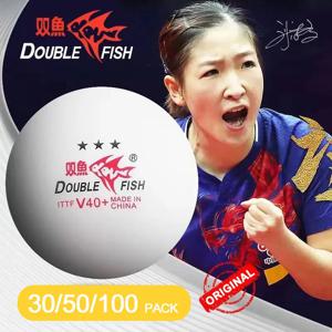 DOUBLE FISH V40 + 오리지널 3 스타 탁구공, ITTF 승인, ABS 신소재 탁구공