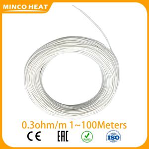 Minco 열 0.3ohm/m 1 ~ 100 미터 실리콘 고무 웜 와이어 업그레이드 히팅 케이블, 로컬 핸드메이드 카시트 블랭킷 히팅