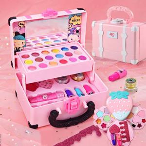 ZK30 어린이 메이크업 세트 시뮬레이션 놀이 장난감, 화장품 립스틱, 매니큐어 가방, 교육용 장난감, 여아용 생일 선물