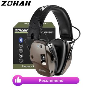 ZOHAN 5.0 블루투스 전자 전술 사격 귀마개, 청력 보호, 사냥 사격장용 소음 방지 사운드 증폭