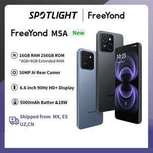 FreeYond M5A 스마트폰, 256GB ROM, 8GB RAM, 최대 16GB, 50MP, 6.6 인치, 90Hz 화면, 5000mAh, 안드로이드 13 셀룰러