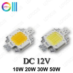 DC 12V LED 전구 10W 20W 30W 50W 따뜻한 빛 백색광 3000K 6000K COB LED 칩 발광 다이오드 드라이버가 필요없는 스포트라이트 투광 조명