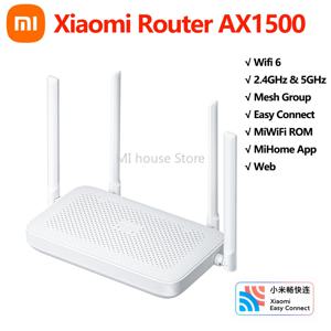 샤오미 와이파이 라우터 메시 시스템, 듀얼 밴드 기가비트 이더넷 포트, MiWifi, Mi Home 앱으로 작동, AX1500, 와이파이 6 2.4G 및 5G