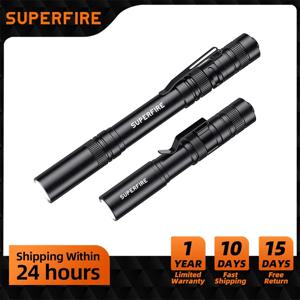 SUPERFIRE X18 미니 LED 손전등 펜라이트 램프 클립, UV 손전등 토치, 야외 캠핑 포켓 펜 조명, 비상 랜턴