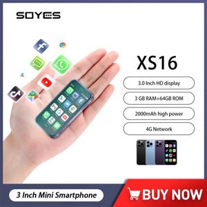 오리지널 SOYES XS16 미니 스마트폰, 4G LTE, 3GB + 64GB, 3 인치 휴대폰, 안드로이드 10, 2000mAh, 5MP 듀얼 SIM, 휴대용