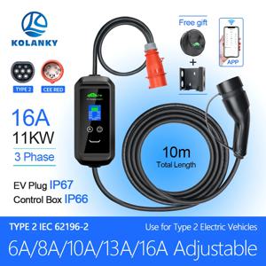 휴대용 전기 자동차 EV 충전기, APP 와이파이 제어 세트, IEC62169 충전 시간, PHEV 하이브리드 자동차, 5 m, 10m, 16A, 11KW, 32A, 7.2KW