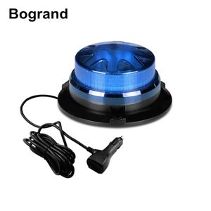 Bogrand 미니 LED 회전 구급차 비상 스트로브 경고 경찰 신호등, 자석 포함, 파란색, 9-28V