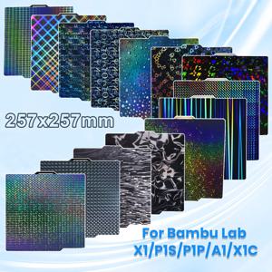 Bamblab 빌드 플레이트 P1s 용수철 스틸 시트용 PEK 플레이트, P1s 대나무 랩 Bamblab X1 카본 X1 A1, 257x257