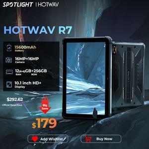 2024 월드 프리미어 HOTWAV R7 견고한 태블릿, 안드로이드 10.1 인치 HD + 15600mAh 12GB(6 + 6) 256GB OTG 역방향 충전 장갑 모드 글로벌