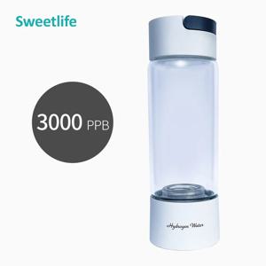 수소 풍부한 물 생성기, DuPont SPE + PEM 듀얼 챔버 H2 전기 분해 물병, 최대 3000ppb, 3 in 1 사용 (튜브 포함 숨쉬기)