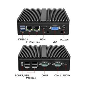 금속 케이스 미니 PC 데스크탑 컴퓨터, 인텔 N2840, Pfsense DDR3L Msata SSD 2Lan 2COM VGA HD 디스플레이