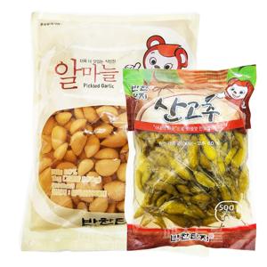 반찬단지 알마늘 절임 1kg + 산고추 절임 500g 세트