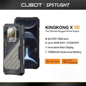 CUBOT KINGKONG X, 2024 새로운 견고한 스마트폰 5G, 크기 7050,32GB RAM, 256/512GB ROM,120Hz 화면, 10200mAh, NFC, WiFi 6, 장바구니에 추가