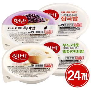 CJ 햇반 210g 6개+잡곡밥 6개+흑미밥 6개+발아현미밥 6개 세트